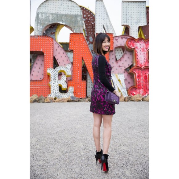 Diane von Furstenberg 'Kaleb' Embellished Shift Dress Black/Hot Orchid - Picture 3 of 16